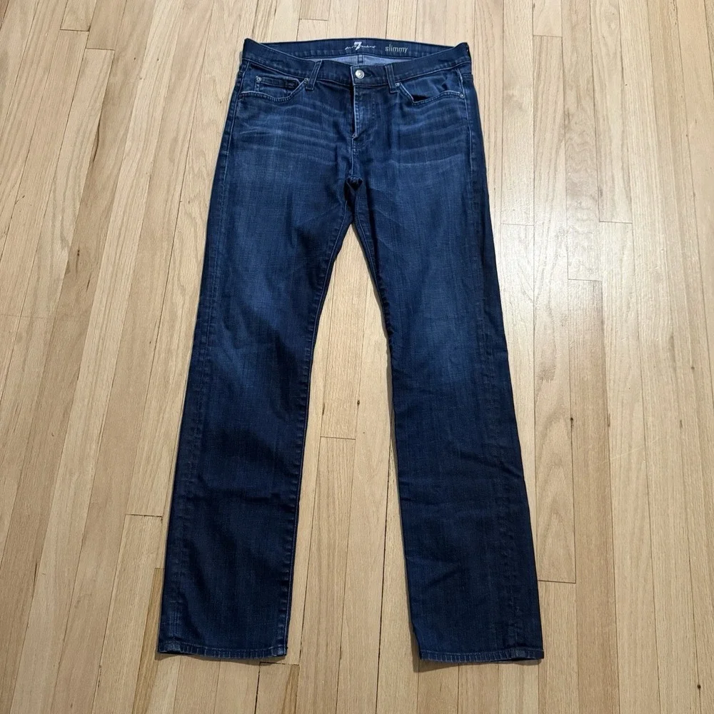 Paige Jeans Mens 34 (Fits 33x31) Slimmy Blue Dark Wash Stretch Denim USA Made